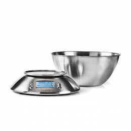 NEDIS KASC111SI Digital Kitchen Scales Illuminated LCD Temperature Alarm Clock M 233-1707