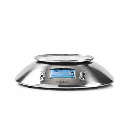 NEDIS KASC111SI Digital Kitchen Scales Illuminated LCD Temperature Alarm Clock M 233-1707