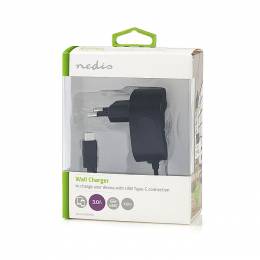 NEDIS WCHAC300ABK Wall Charger 3.0 A Fixed cable USB-C Black 233-1782