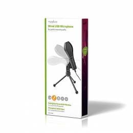 NEDIS MICTU100BK Wired Microphone Dual Condenser With Tripod USB 233-1803
