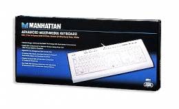 Manhattan Keyboard MULTIMEDIA ΜΕ USB Hub 2-θυρών