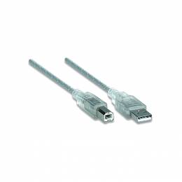 Manhattan καλώδιο USB Α σε USB B M/M cakebox ασημί 3m