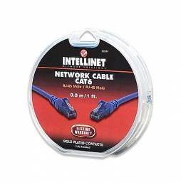 Καλώδιο UTP Cat6 0.3m μπλε Intellinet