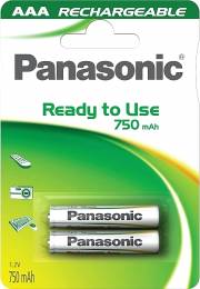 Panasonic επαναφορτιζόμενες NiMH AAA 1,2V 750mAh 2τμχ EVOLTA