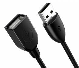 CABLETIME καλώδιο USB 2.0 αρσενικό σε θηλυκό C160, 3A, 0.5m, μαύρο