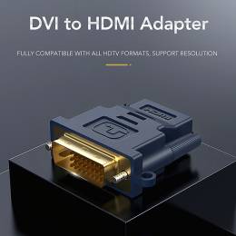 CABLETIME αντάπτορας HDMI σε DVI 24+1 AV599, with Ring, 1080p, μπλε
