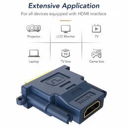 CABLETIME αντάπτορας HDMI σε DVI 24+1 AV599, with Ring, 1080p, μπλε