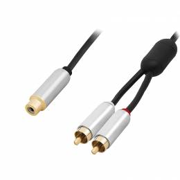 Καλώδιο 1xRCA - 2xRCA F/M 15cm
