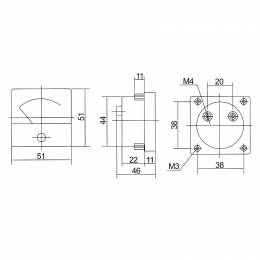 Βολτόμετρο 15V DC Πίνακος 51X51mm