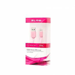 Καλώδιο USB A σε microUSB B 1m Ροζ