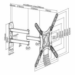Βάση TV 23-55" 30kg Cabletech