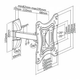 Βάση TV 23-42" 20kg Cabletech