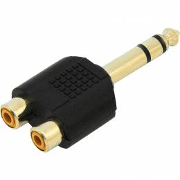 Αντάπτορας 6.35mm Stereo - 2x RCA M/F Επιχρυσωμένος