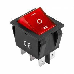 Διακόπτης IRS-203-1C ON-OFF-ON 6P Κόκκινος