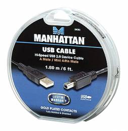 Manhattan καλώδιο USB A σε Mini-USB 4pin M/M 1.8m