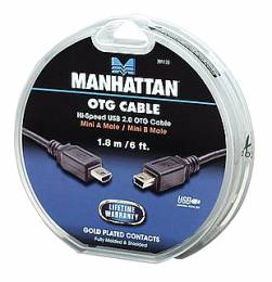 Manhattan καλώδιο Mini-USB A σε Mini-USB B OTG M/M 1.8m