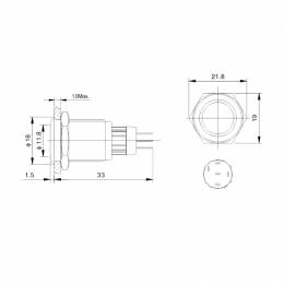 Διακόπτης ON-ON+LED 250V 2A