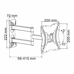 Βάση TV 13-42" 30kg με Βραχίονα Cabletech