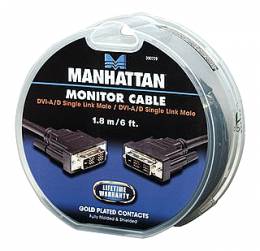 Καλώδιο DVI-A/D Single Link M/M 1.8m Manhattan