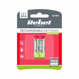 Επαναφορτιζόμενες μπαταρίες AAA HR03 900mAh REBEL (2 τμχ)