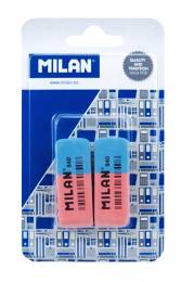 MILAN γόμα 620 BCM10100MP για μολύβι και στυλό, 53 x 20 x 8mm, σετ 2τμχ