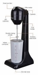 BRUNO Μίξερ ροφημάτων BRN-0034, 2 ταχύτητες, 450ml, 100W, μαύρο