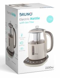 BRUNO ηλεκτρικός βραστήρας BRN-0027, με φίλτρο για τσάι, 2200w, 1.5t