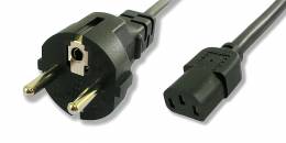 POWERTECH Καλώδιο τροφοδοσίας 3x 1mm², χάλκινο, 1.5m, μαύρο