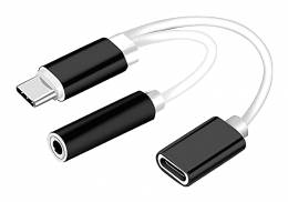 POWERTECH Converter USB Type-C σε 3.5mm & θηλυκό USB Type-C, λευκό