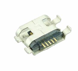 Micro USB TYPE B Female Sink 0.8 DIP Flat 5P, Silver
