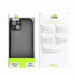 LIME ΘΗΚΗ IPHONE 14 6.1" HARDSHELL FUSION FULL CAMERA PROTECTION BLACK WITH RED KEYS