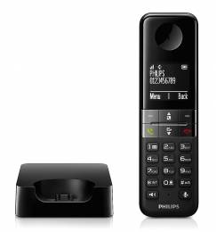 PHILIPS ασύρματο τηλέφωνο D4701B/34, με ελληνικό μενού, μαύρο