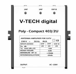 ENIΣΧΥΤΗΣ ΚΕΝΤΡΙΚΟΣ 2U VTECH 403 ΡΥΘΜΙΖΟΜΕΝΟΣ