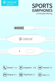 CELEBRAT earphones με μικρόφωνο G7, 3.5mm, 1.2m, λευκά