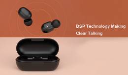 HAYLOU earphones GT1, true wireless, θήκη φόρτισης, touch control, μαύρα