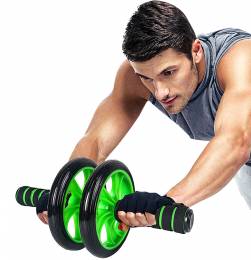 Ρόδα κοιλιακών AB Wheel GYM-0001, μαύρο-πράσινο