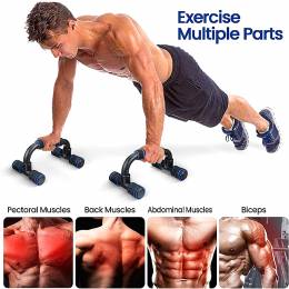 Χειρολαβές για push-ups GYM-0007, 2τμχ, μαύρες