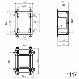 ΣΤΕΓΑΝΟ ΚΥΤΙΟ 210Χ280Χ130mm ΔΙΑΦΑΝΗ ΠΟΡΤΑ 1117