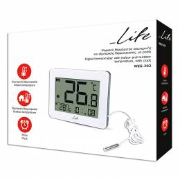 LIFE CORDY Indoor/outdoor thermometer,White