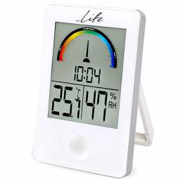 LIFE iTEMP White Thermometer/hygrometer with clock WES-101