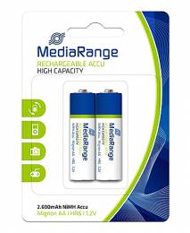 MEDIARANGE επαναφορτιζόμενη μπαταρία Mignon AA (HR6), 2600mAh, 2τμχ