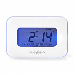 NEDIS CLAL110WT Digital Alarm Clock, Date/Temperature, Multi-Colour Display