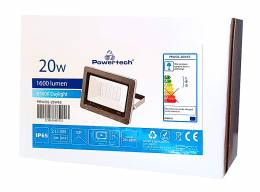 POWERTECH LED Προβολέας PRWOS-20W65 20W, Daylight 6500K, IP65, 1600lm