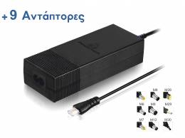 POWERTECH φορτιστής laptop PT-372, Universal, 90W, 9 Tips