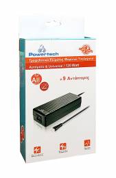 POWERTECH φορτιστής laptop PT-373, Universal, 120 watt, 9 tips