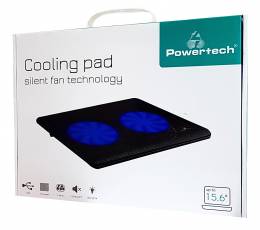 POWERTECH Βάση & ψύξη laptop PT-738 έως 15.6", 2x 125mm fan, LED, μαύρο