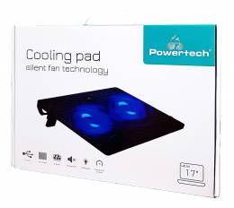 POWERTECH Βάση & ψύξη laptop PT-739 έως 17", 2x 120mm fan, LED, μαύρο. NOTEBOOK COOLERS