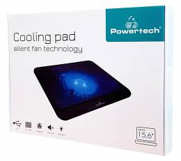 POWERTECH Βάση & ψύξη laptop PT-740 έως 15.6", 125mm fan, LED, μαύρο.  NOTEBOOK COOLERS