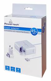 POWERTECH τροφοδοτικό laptop PT-836 για Apple Macbooks, 45W, λευκό