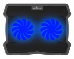 POWERTECH Βάση & ψύξη laptop PT-930, έως 15.6", 2x 125mm fan, LED, μαύρο